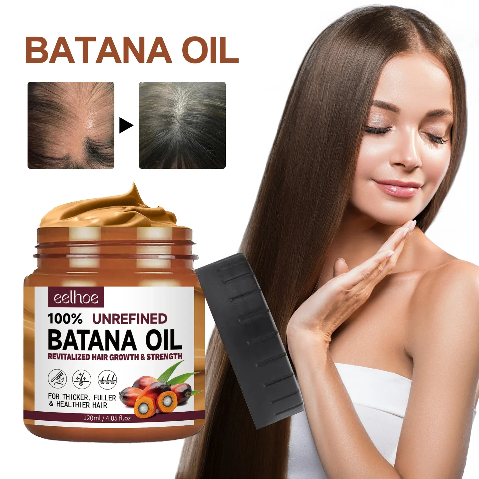 Batana Oil Conditioner, Moisturizing, Repairing Roots, Softening and Fluffy Hair 120 Ml