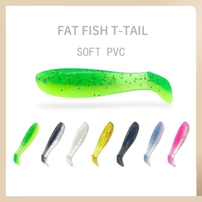 

Proleurre Shad Worm Soft Bait T Tail Jigging Wobblers Fishing Lure Tackle Bass Pike Aritificial Silicone Swimbait