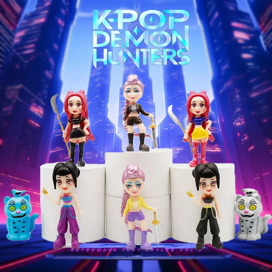 8 Uds Anime Kpop Demon Hunters figura modelo juguete dibujos animados periféricos para juegos decoración de escritorio colección figuras juguete para regalos de chico