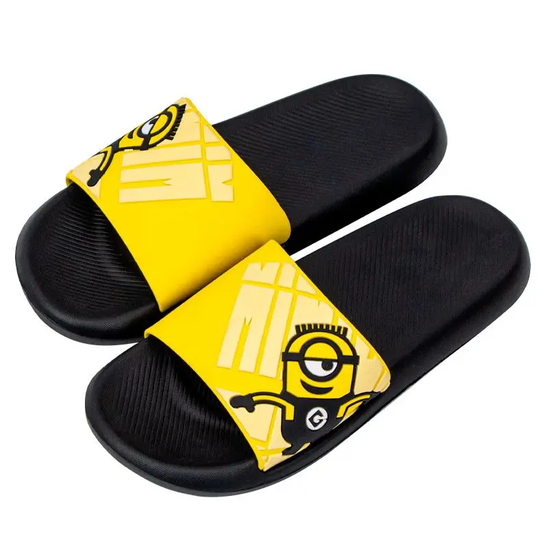 Anime Minions Slippers Cartoon Cute Boy Girl Anti-Slip Comfortable Home Sandals Kawaii Summer Outdoor Beach Shoes Couple Model