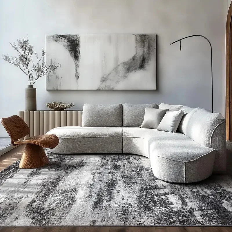 VIKAMA Modern Abstract Area Carpet Non-Slip Easy Care Living Room Sofa Floor Mat Bedroom Office Carpet Home Decoration