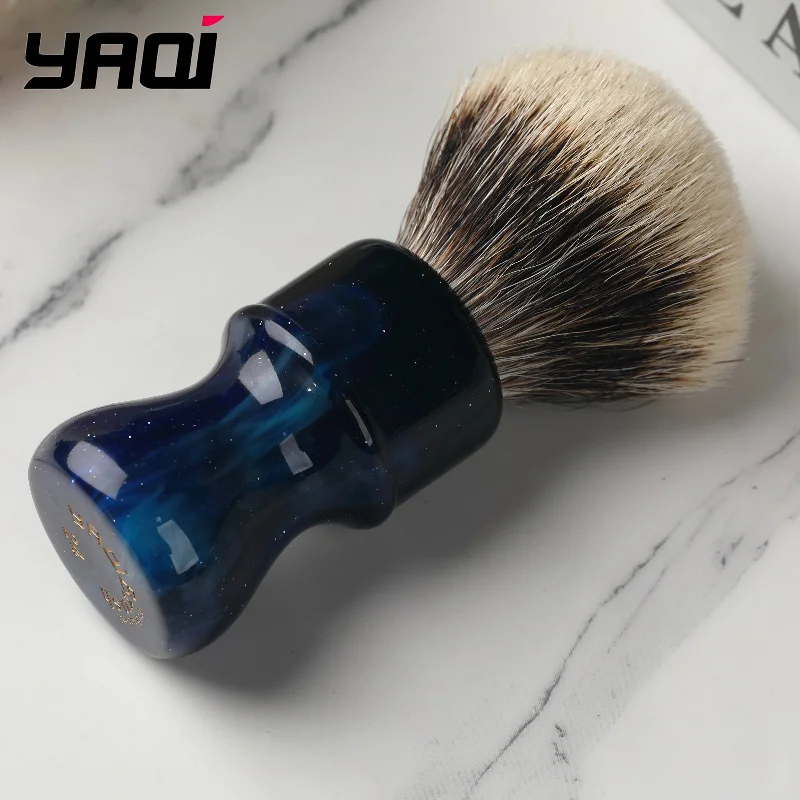 2026-フラッシュセール！yaqi-24mm-ミステリアススペースカラーハンドル-ツーバンドヘアノット-メンズシェービングブラシ