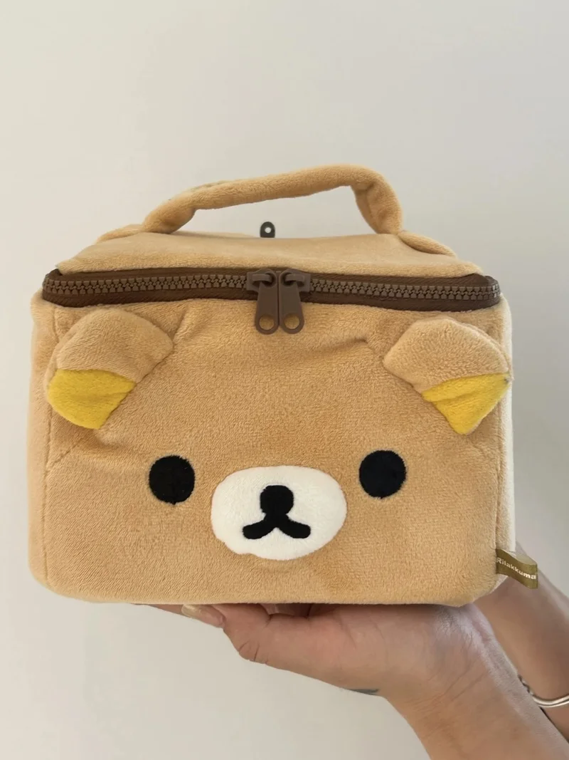 2025 Nuovo Rilakkuma Borsa per trucco 3D portatile di grande capacità Scatola di immagazzinaggio quadrata Borsa per trucco Custodia per desktop Regalo di compleanno