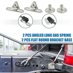 X Autohaux Set of 4 Car Gas Spring Mounting Bracket 10mm Ball Stud Bracket with Screws Silver Tone Universal 51x23x19mm