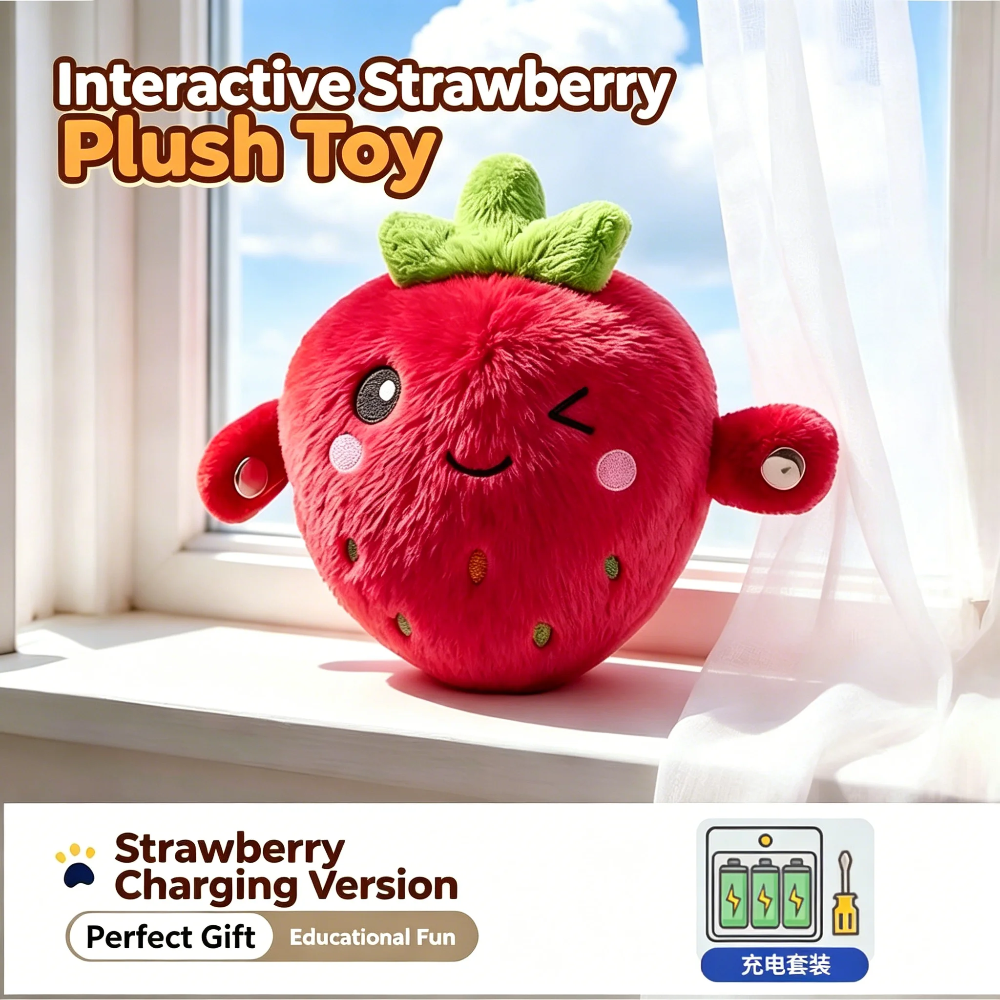 Banana Baby Beat Sensing Creative Fruit Novelty Parent-Child Musical Interactive Piano Toy Plush Doll Christmas Gift