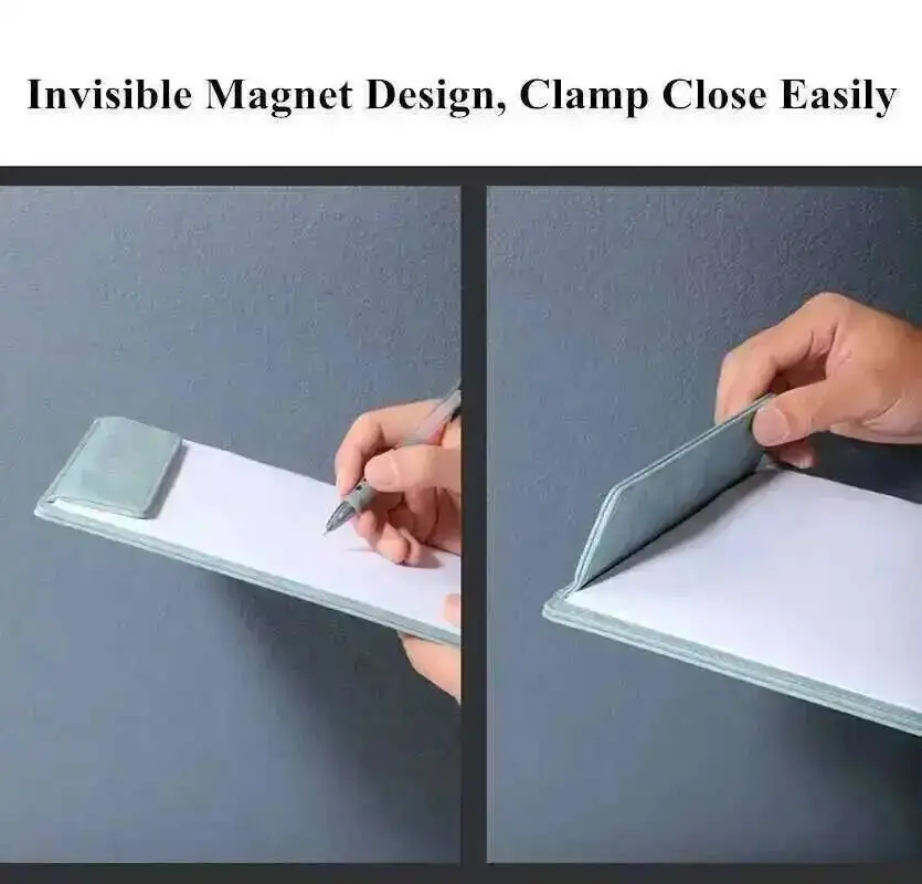 A4 PU Leder Magnetische Datei Dokument Papier Organizer Zwischenablage Ordner Büro Schule Schreibblock Menü Zeichen Halter Clip Board – Detail 6