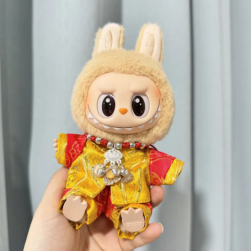 Vêtements de course en peluche Labubu II, poupées d'idole mignonnes, tenue de fête assise, accessoires pour Kpop coréen, vêtements Exo, cadeau de bricolage, 17cm