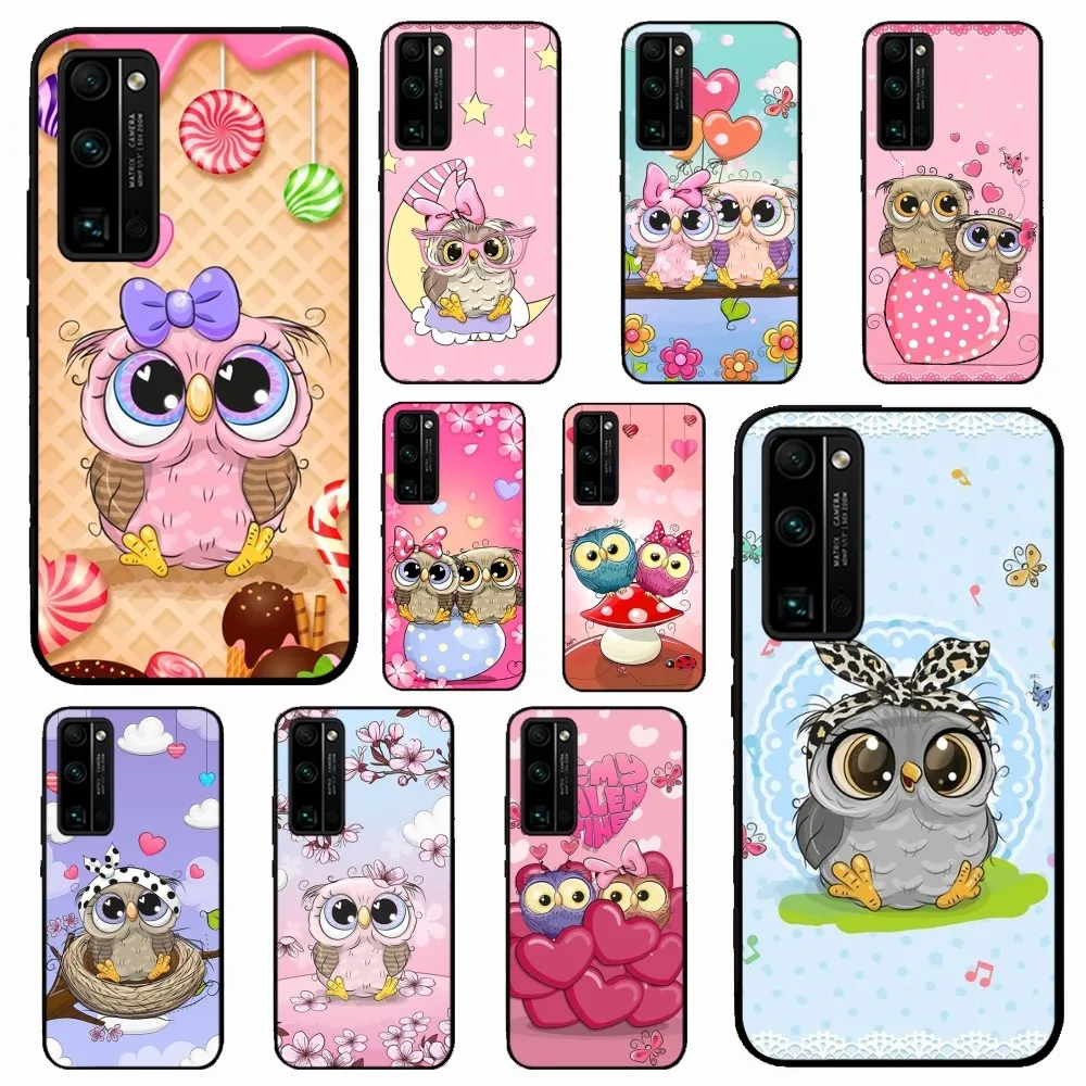 

Cartoon Cute Owl Phone Case For Huawei Honor 10 Lite 9 20 7A 9X 30 50 60 70 Pro Plus Soft Silicone Cover