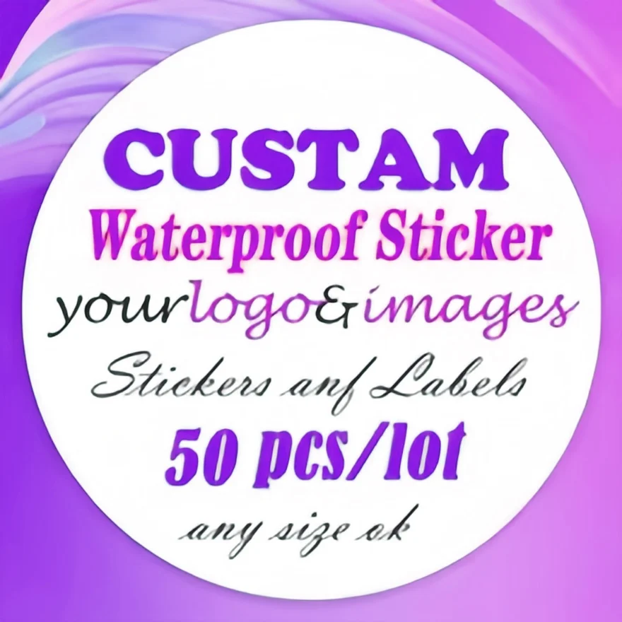 

45-50customized stickers and company logo labels, waterproof for birthdays and weddings, and design your own label stickers