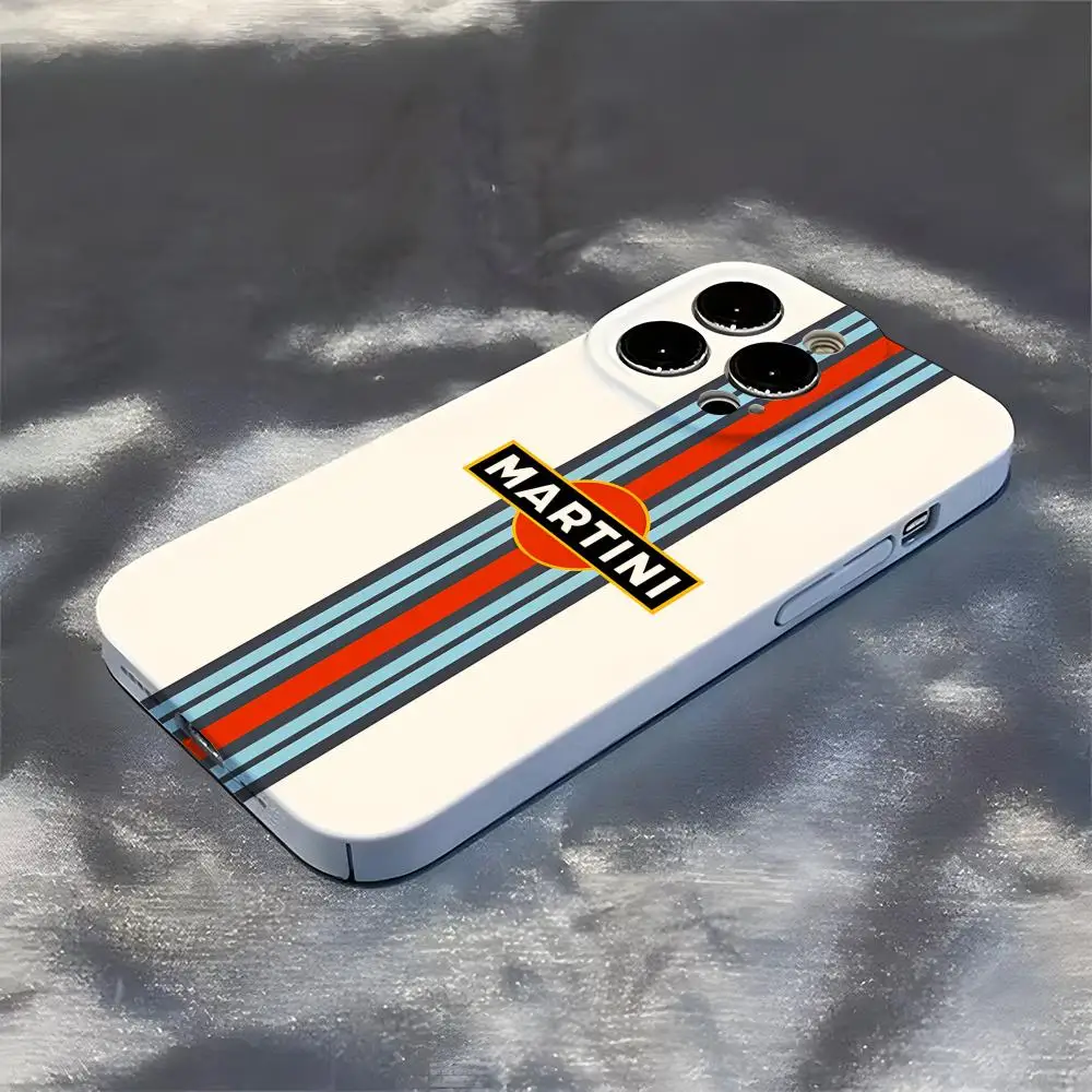 Custodia per telefono con logo Racing M-Martini per Iphone 16 Pro Max 15 Pro 13 14 12 11 X XR XS Max Cover all-inclusive