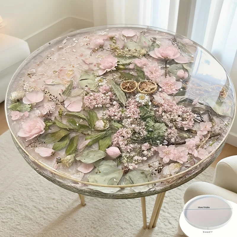 

20inch Round Silicone Resin Mold, Reusable, Exclusive for River Tables / Cutting Boards / Wall Clocks / Round Plates, for Creating Artistic Home Decor Trays, Suitable for Large River Table Resin Molds, Round Tables, Large Trays, Plates, Epoxy Resin Silico