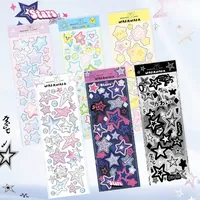 1 Sheet Cute Colorful Star Pattern Stickers DIY Scrapbooking Sticker Kpop Idol Photo Card Deco Materials Korean Style