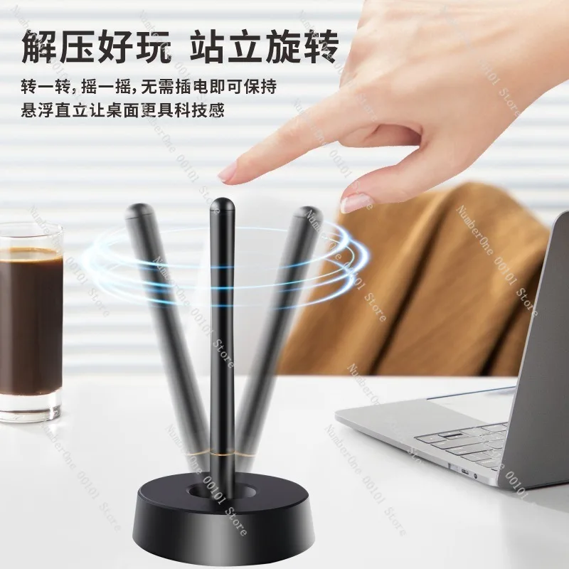 Elegant Magnetic Levitation Pen No Charging Needed Permanent Floating Upright Design Replaceable Refill Full Aluminum Alloy