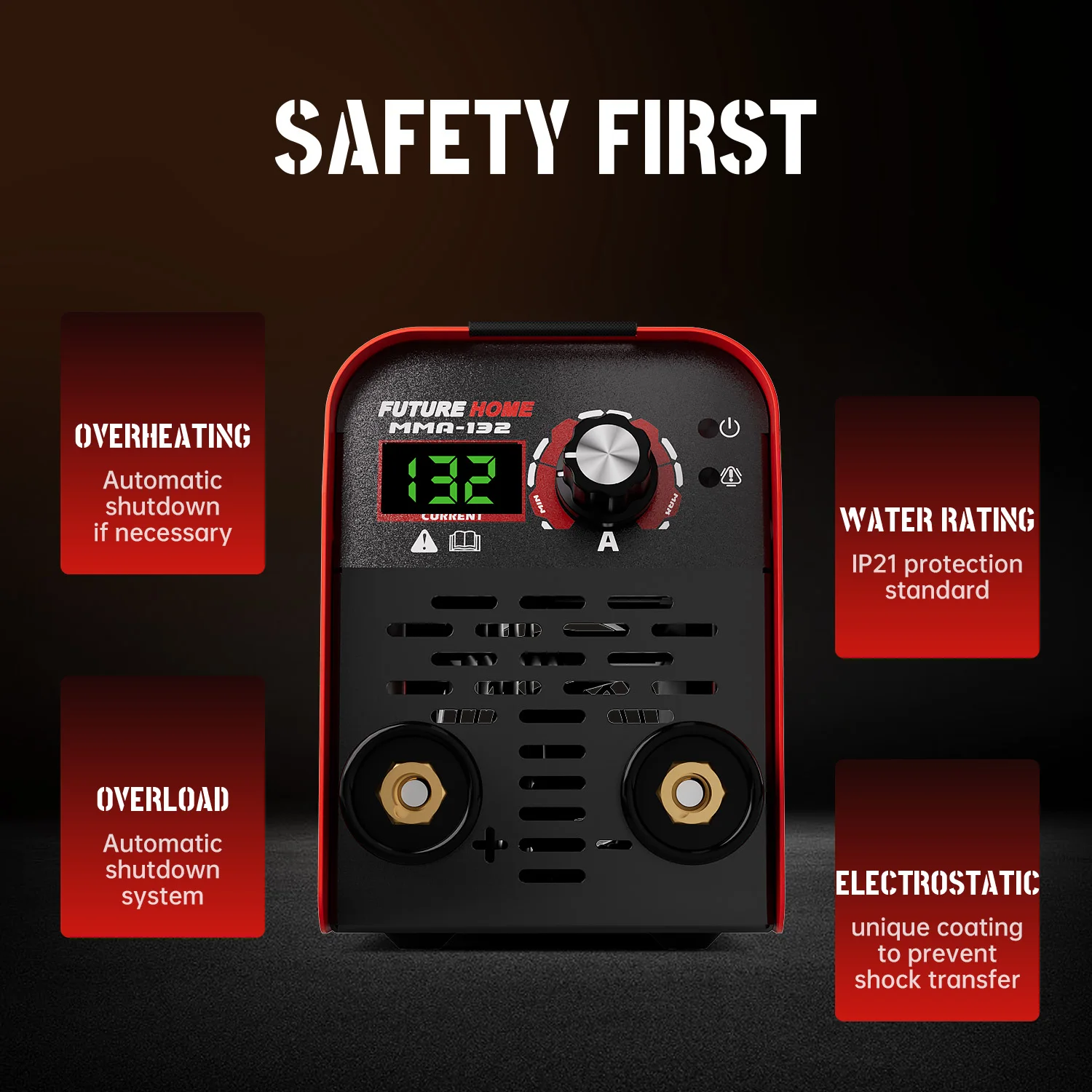 FUTURE HOME  MMA132 Mini Digital Stick Welder, Portable IGBT Inverter Arc Welding Machine, Overheat & Overload Protection, Home DIY Welding Equipment