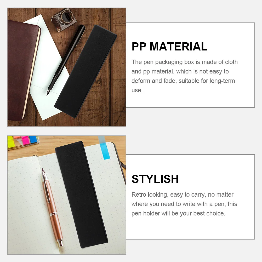

4Pcs Steel Fountain Pen Cases Retro Cloth Packing Boxes Decorative Pen Gift Holder Organizer Display Box Gift Empty Pencil Box