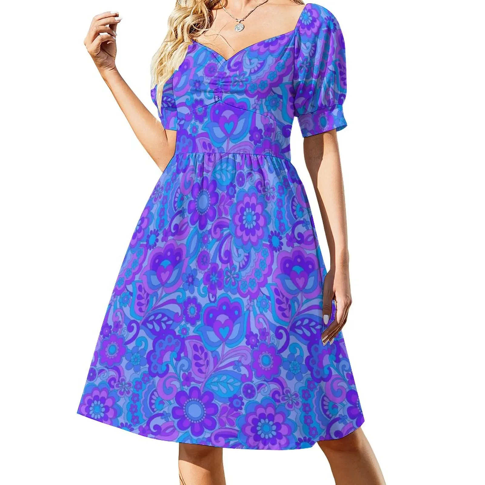 

Purple Flower Power Dress wedding guest dress 2023 womens clothing luxury dresses