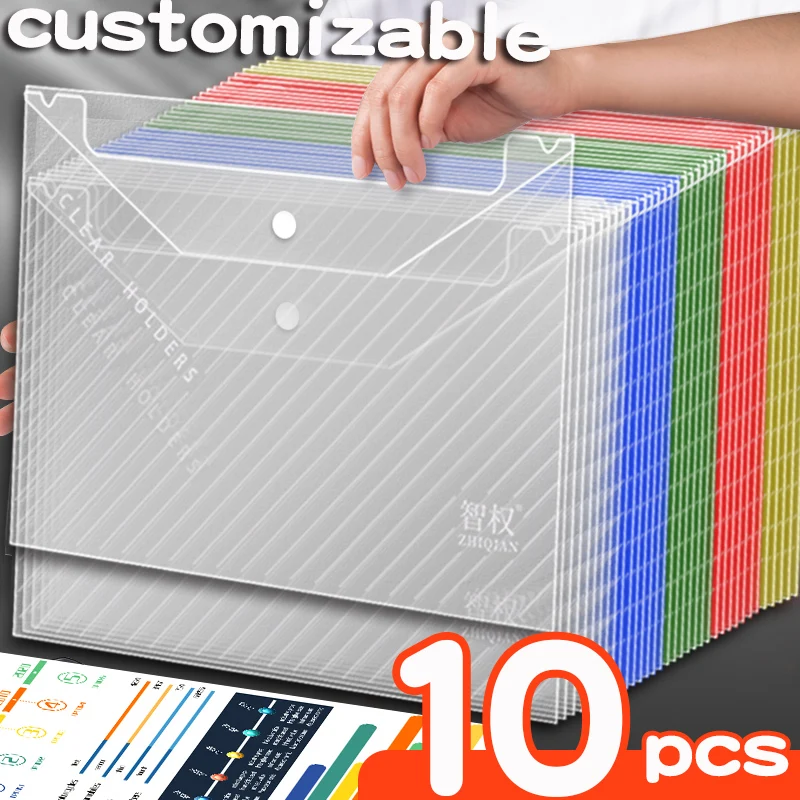 Tas File A4 Transparan Tebal Tas Jepret Kepar Tas File Data Tas File Warna Tas Penyimpanan File Kantor