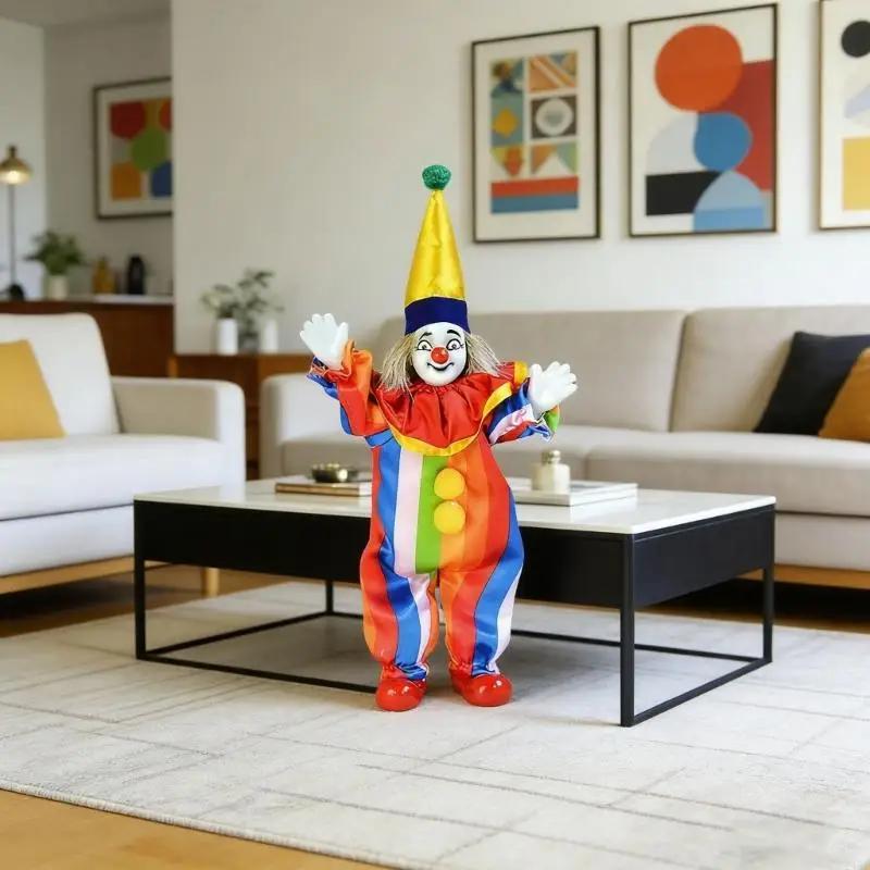 

Изысканная керамическая фигурка клоуна ручной работы с классическим западным дизайном для демонстрации на полке и подарка 24BE