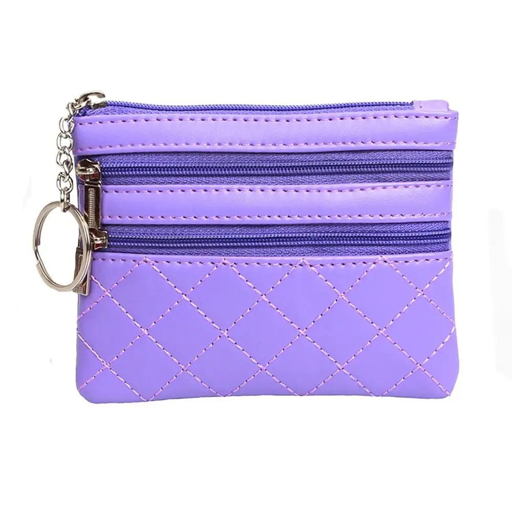Durable PU Leather Money Coin Purse Waterproof Wear-resistant Wallet Money Bag Zipper with Key Ring Pocket Purse Women