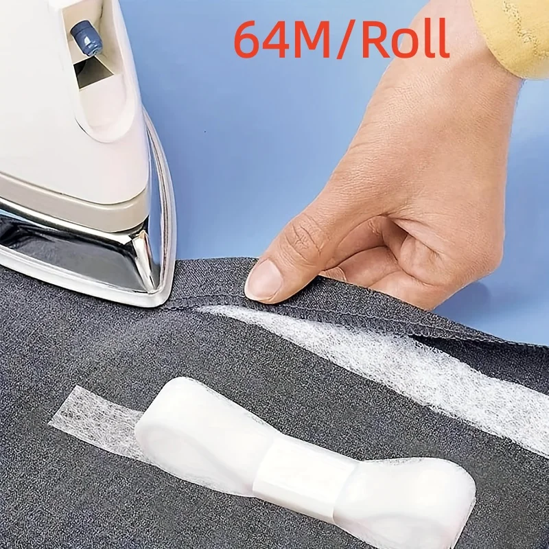 64M Self-Adhesive Pants Hem Tape Edge Shorten Paste Tape Iron on Pants DIY Clothes Length Shorten Household Sewing Accessories