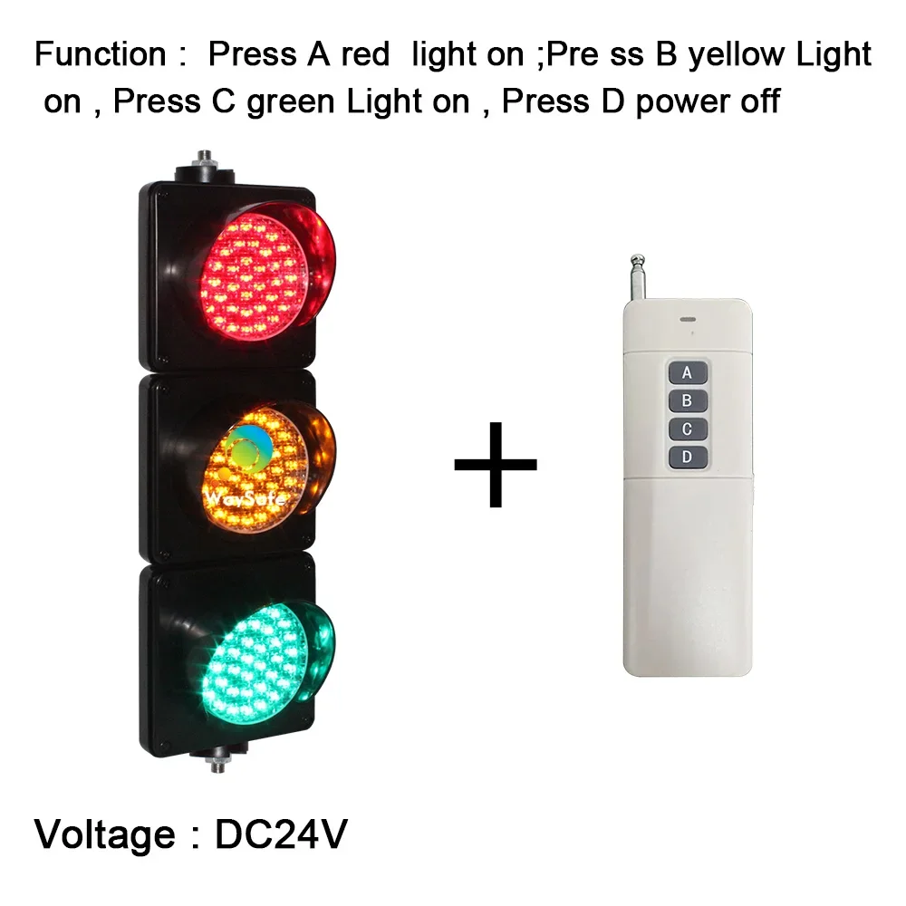 Telecomando DC24V DC12V AC85-265V lente colorata custodia per PC personalizzata rosso giallo Geen 100mm semaforo in vendita