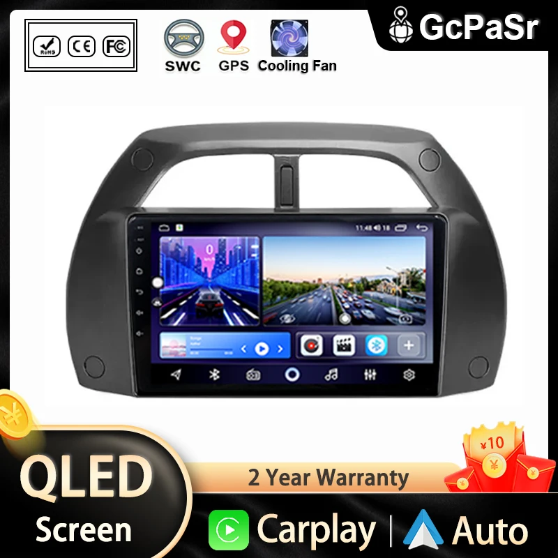 

For Toyota RAV4 2 CA20 CA20W XA20 2000 - 2003 Auto Radio Android 13 Multimedia Stereo GPS Head Unit Navigation DVD Dash Cam BT