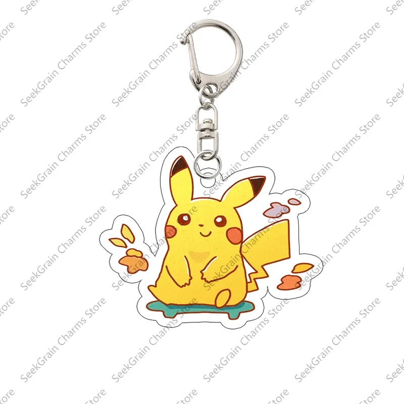 Kawaii Pocket Monsters Acrylic Keychain Backpack Pendant Anime Cartoon Decoration Periphery Collection Accessories Birthday Gift