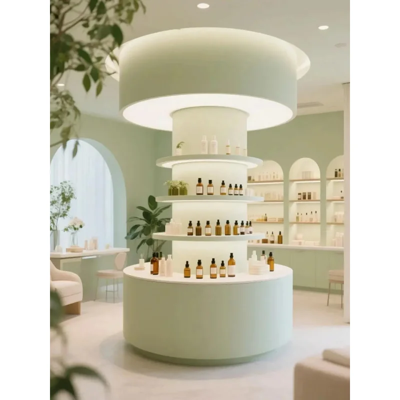custom.Luxury Perfume & Cosmetic Display Shelves with LED | Custom Showcase Cabinets  One-Stop Beauty Shop Interior