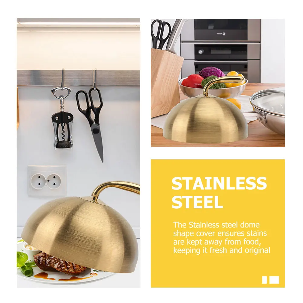 

Stainless Steel Steak Food Anti-Splashing Oil-Proof Bbq Dome Lid Kitchen Essentials Meal Metal Dome Household Food Protective