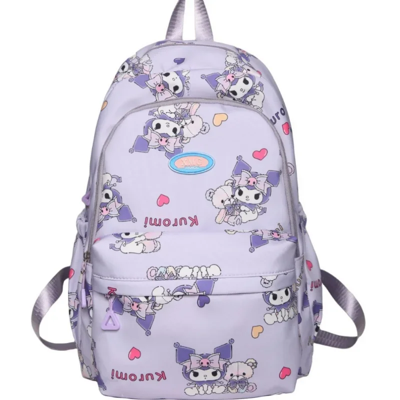 Sanrio-mochila escolar de Hello Kitty para estudiantes, morral impermeable de gran capacidad con bonito dibujo animado, ligera, con colgante de Jade para perro