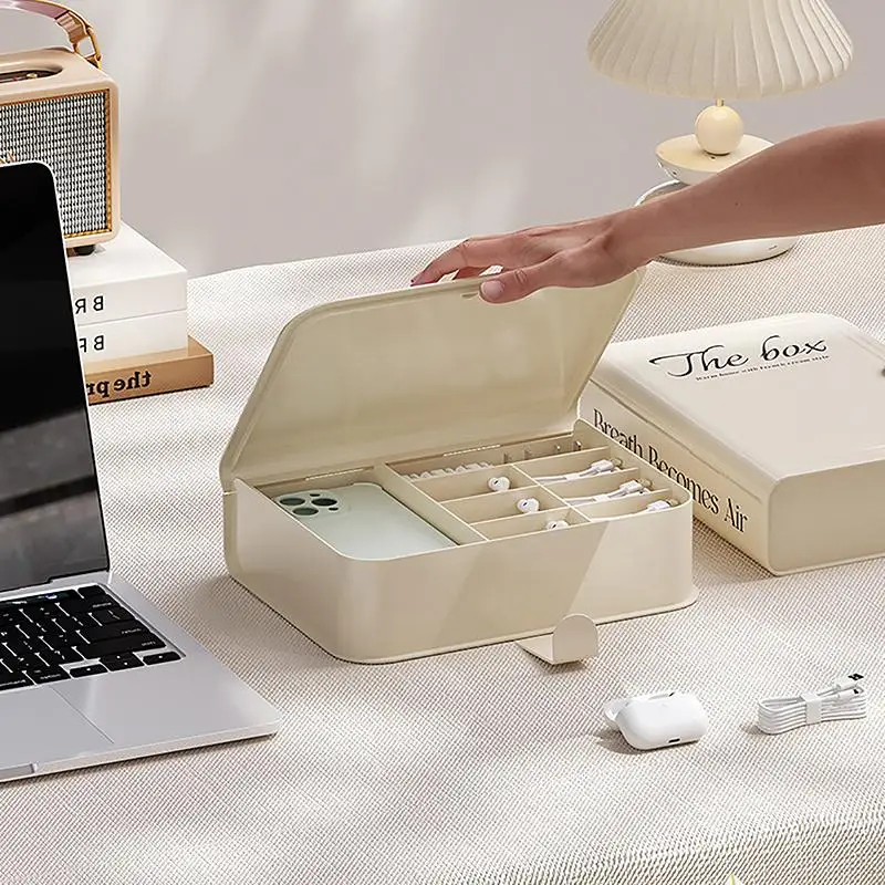 

Органайзер для шнура питания, настольный ящик для хранения кабелей для чехла для телефона, вилки для зарядного устройства и кабели для передачи данных, ящик для хранения наушников