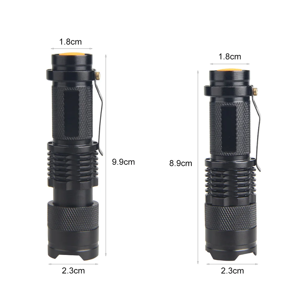 1/3/5/10Packs Portable Mini Q5 LED Flashlight Tactical Lamp Torch Adjustable Focus Zoomable Flashlight for Gift Hiking Camping