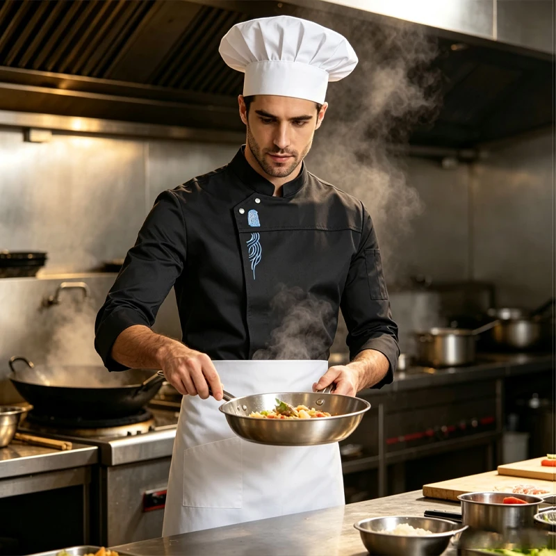 Professional Chef Work Clothes Catering Cooking Clothes Tops Restaurant Uniform Kitchen Shirt Hotel Cook Jacket Waiter Overalls
