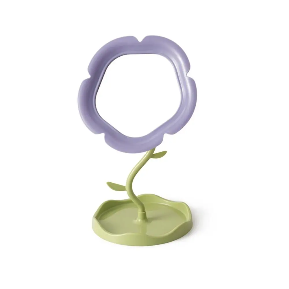 Langlebiger, süßer, sonnenblumenförmiger Schminkspiegel, abnehmbarer, hochauflösender Desktop-Make-up-Spiegel, klassischer Blumentischspiegel für Zuhause