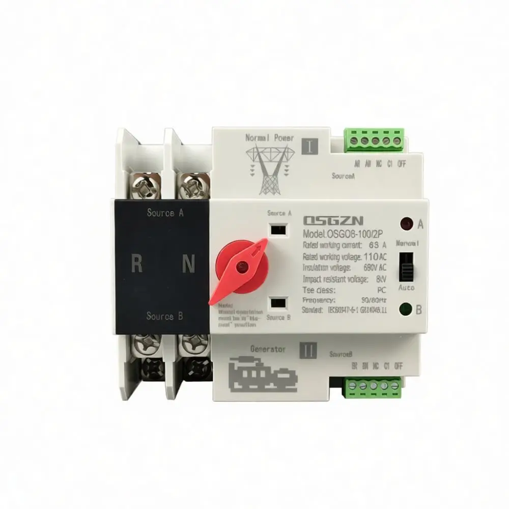 Millisecond Dual Power Automatic Transfer Switch For For Osgq8 Generator Electrical Changeover Utility Mains Backup Tool