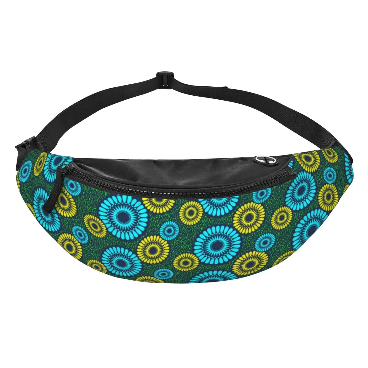 Custom Cool Africa Ankara Geometric Art Fanny Pack for Cycling Camping Men Women Crossbody Waist Bag Phone Money Pouch
