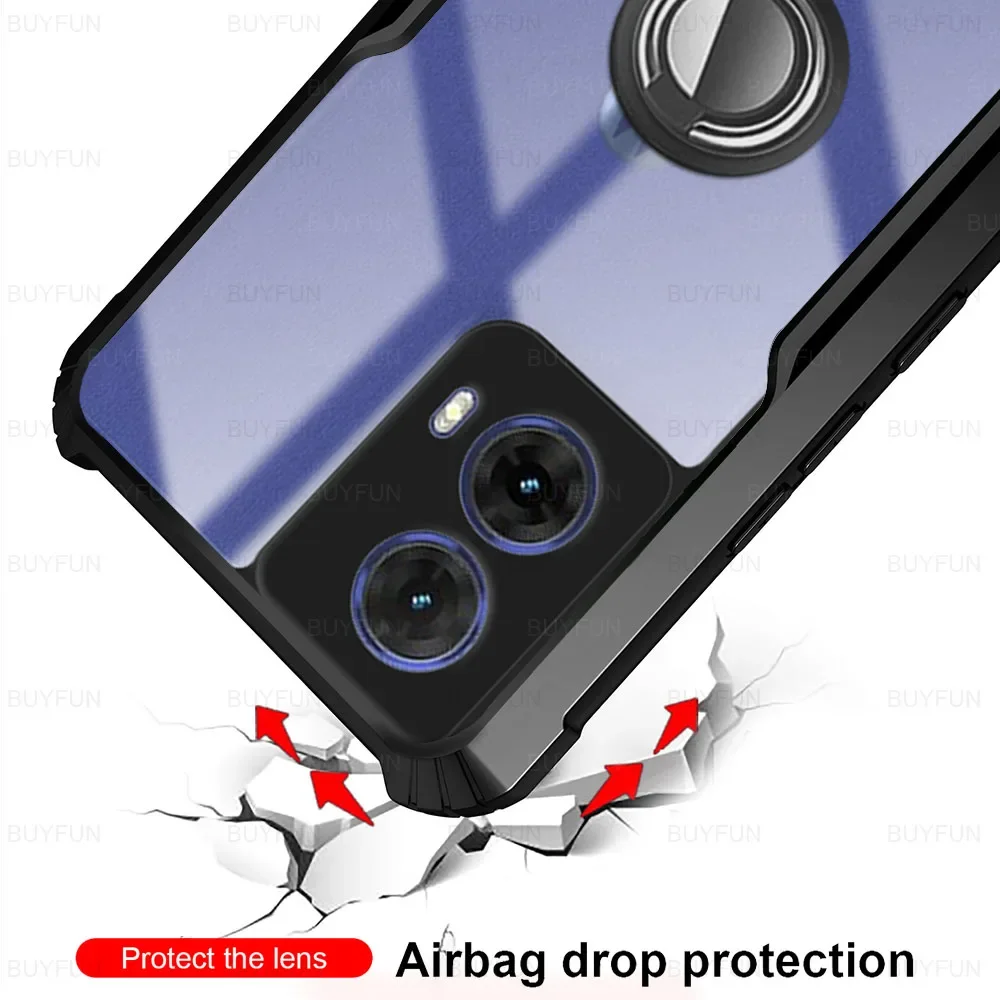 Funda de teléfono acrílica con soporte de anillo para motocicleta, carcasa protectora a prueba de golpes para Moto G85, 2024, 6,67 pulgadas, 85G, 85G, G85moto