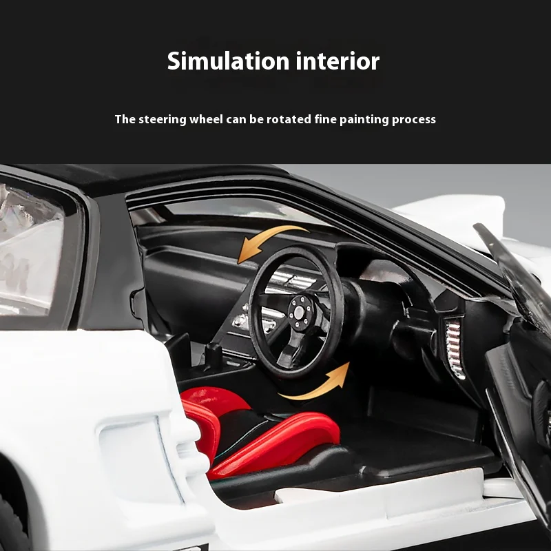 1:22 NSX NA1 Modello di auto sportiva in lega pressofuso in metallo classico modello di auto da corsa Suono e luce, regalo giocattolo per bambini