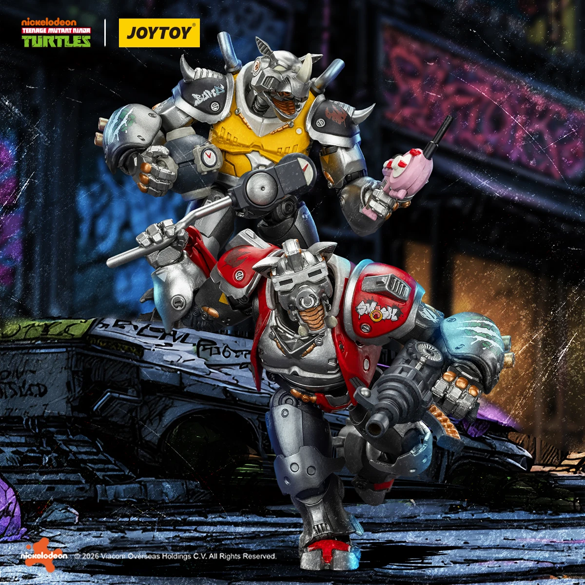 

HIPLAY JOYTOY TMNT Mighty Rocksteady Super Bebop, коллекционная фигурка в масштабе 1/18 с высокой степенью артикуляции