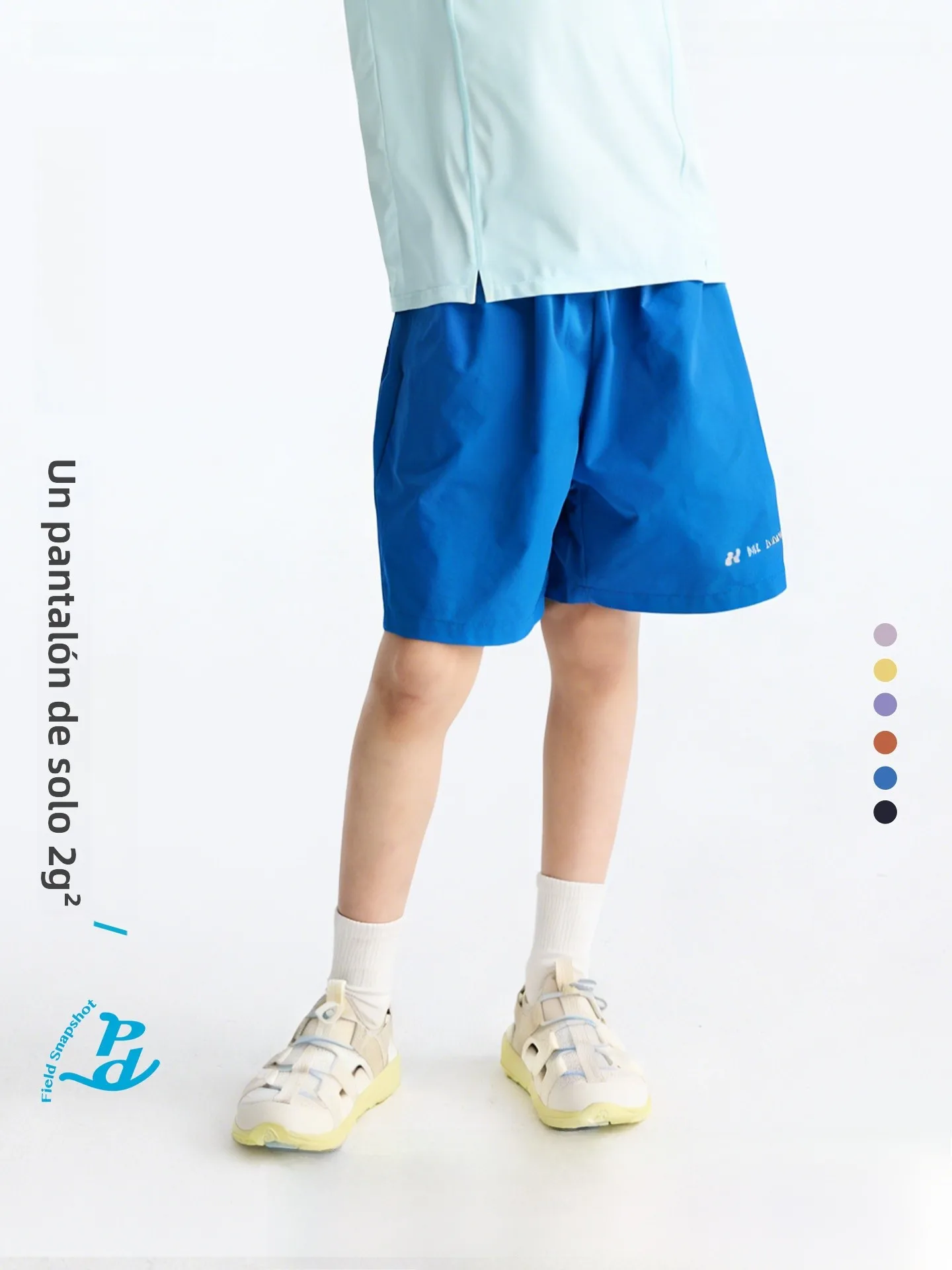 Purrfect Diary Pantalones cortos informales ligeros para niños, pantalones de pierna recta de longitud de cinco cuartos, holg...
