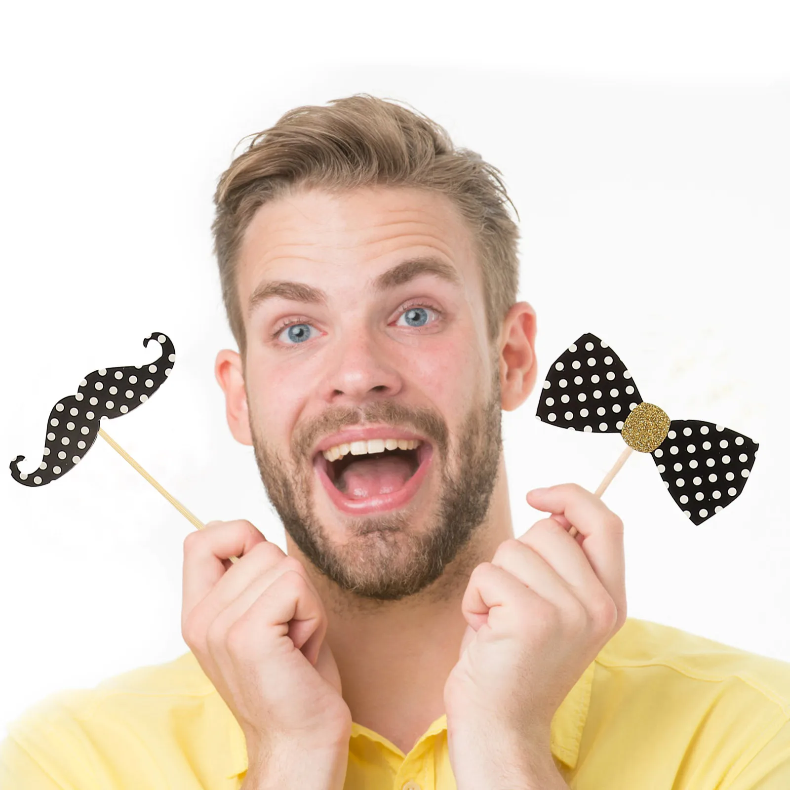 

1 set Beard Hat Photo Props New Year Party Supplies Handheld Decoration Selfie Accessories Happy Year’s Eve Celebration