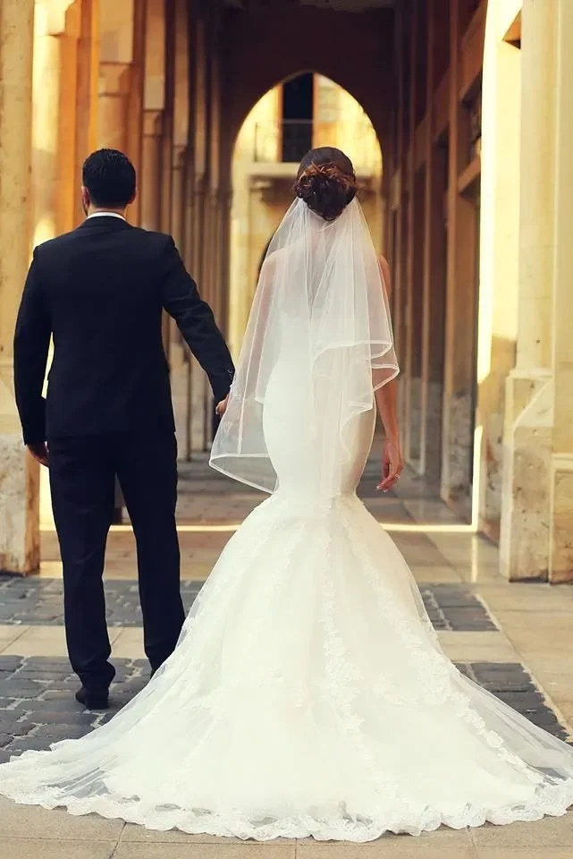 

2026 Said Arabic Mermaid Wedding Dresses Sexy Backless Sweetheart Lace Appliques Ruffles Long Bridal Gowns Custom Made robes