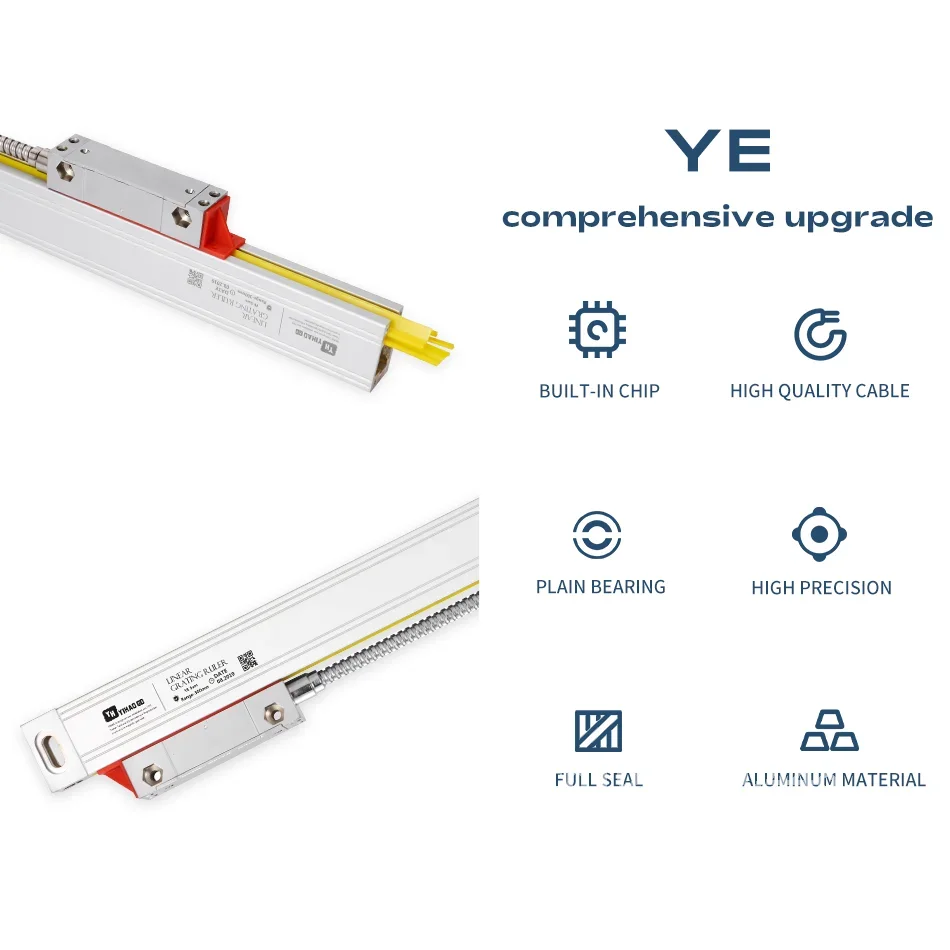 Torno de fresagem cnc chato escalas ópticas régua óptica linear 5u 5v ttl dimensões 50 100 150 200 250 300 350 400 450 para máquina