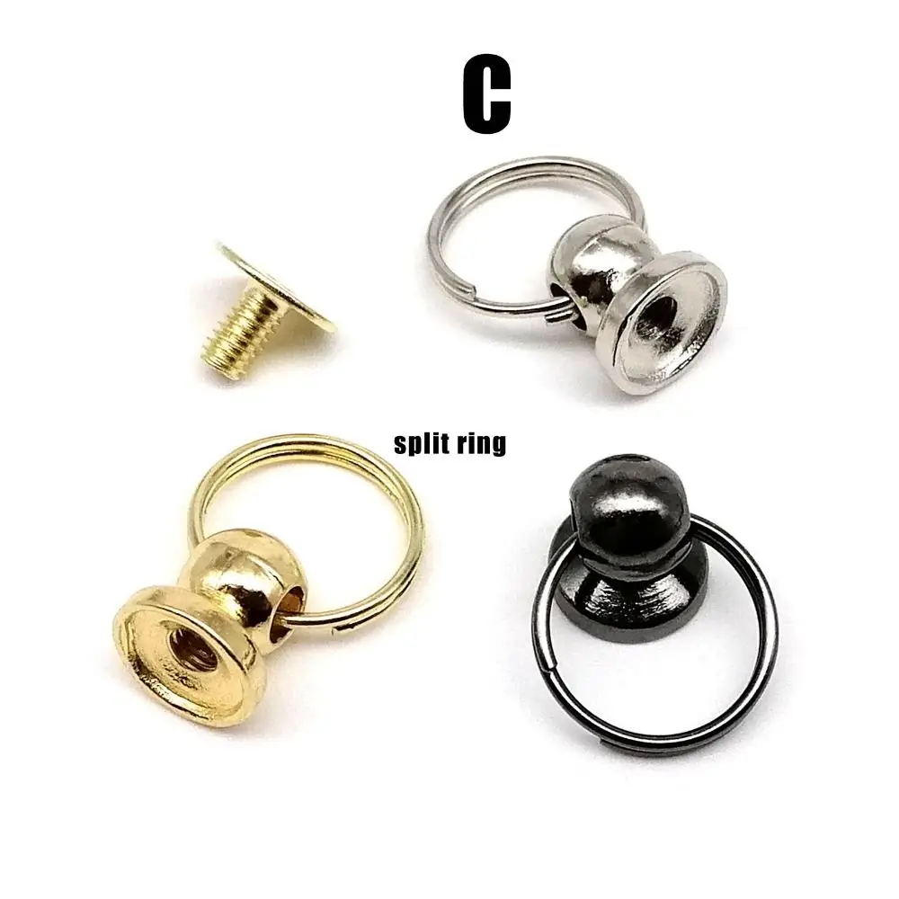 10pcs/pack Screwback Rivet Stud with O Ring for Leather Bag Ball Nail Phone Case Accessory Belt Strap Screw Back