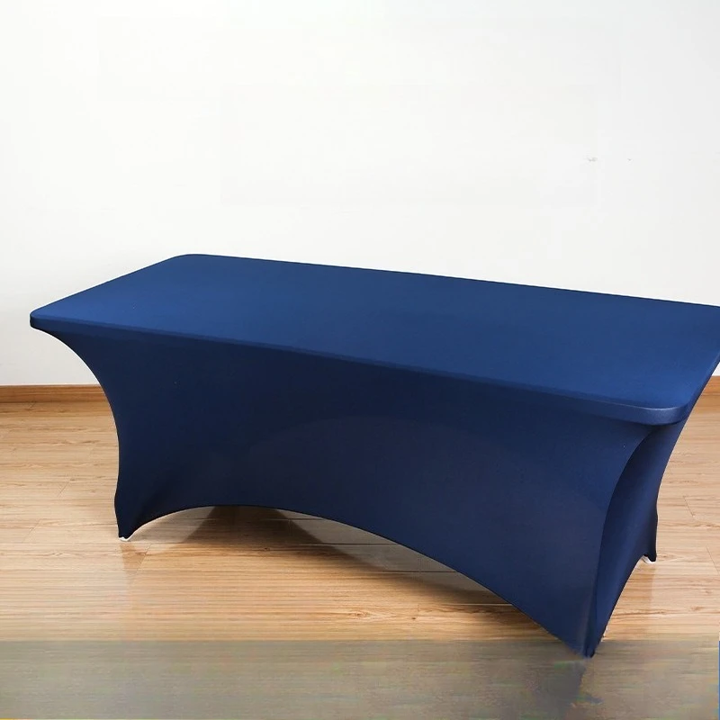 

Milk Silk Stretch Table Cover Elastic Dustproof Cocktail Wedding Banquet Rectangle Tablecloth