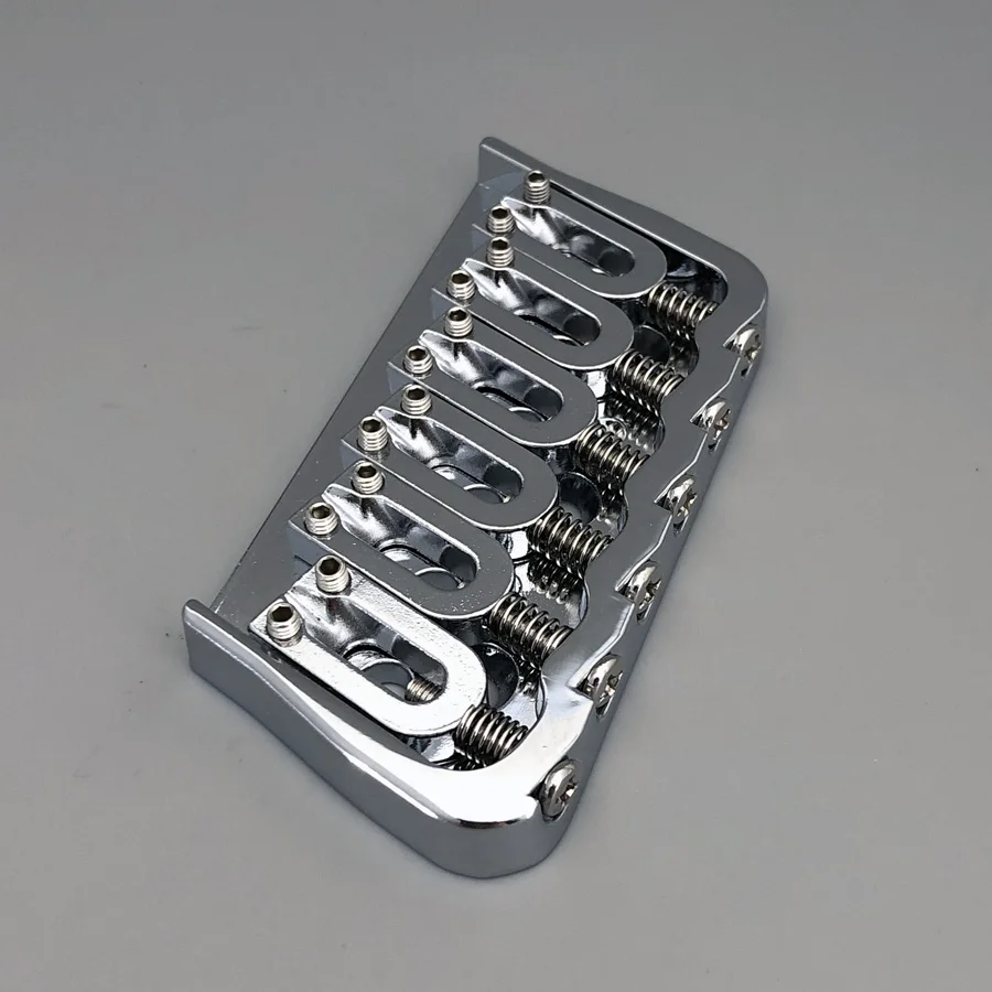 6 String Multi-Scale Fixed Guitar Bridge 18 Degree Angle Chrome