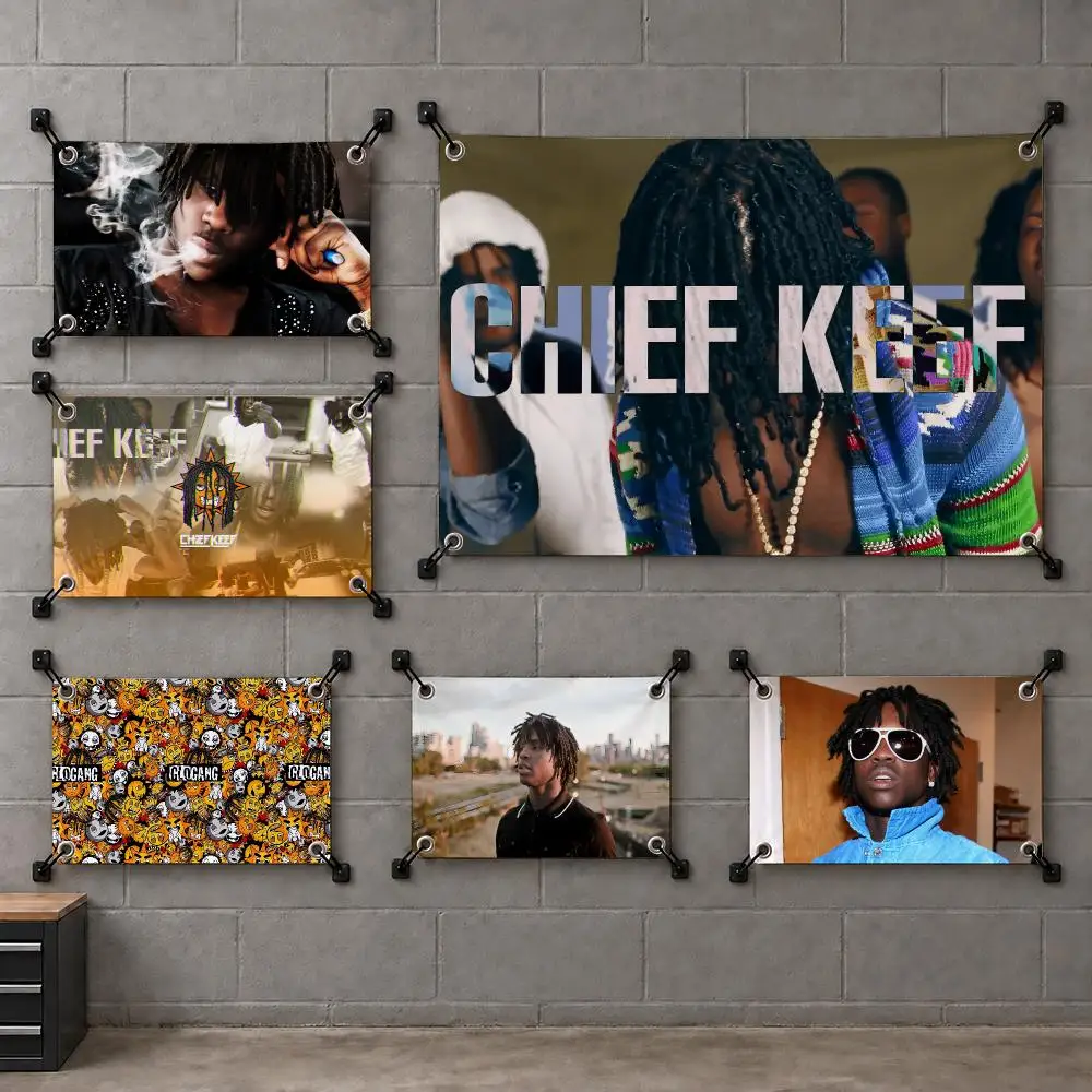 C-Chief Keef Hip-hop rapper Flags Bedroom House Living Room dorm Outdoor party Wall Hanging Background Banner Decor