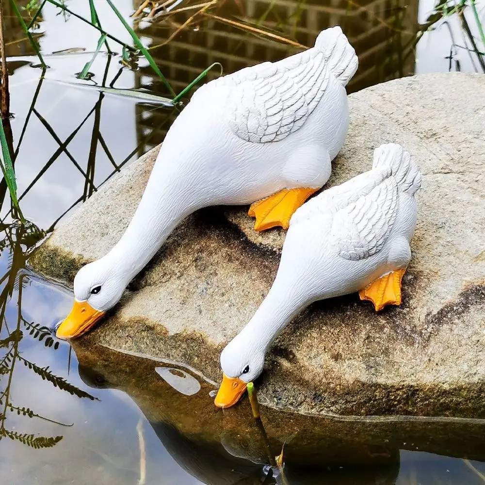 Pond Decorative Resin Duck Figurines Miniature Cute Garden Statues Simulated Exquisite Yard Ornament