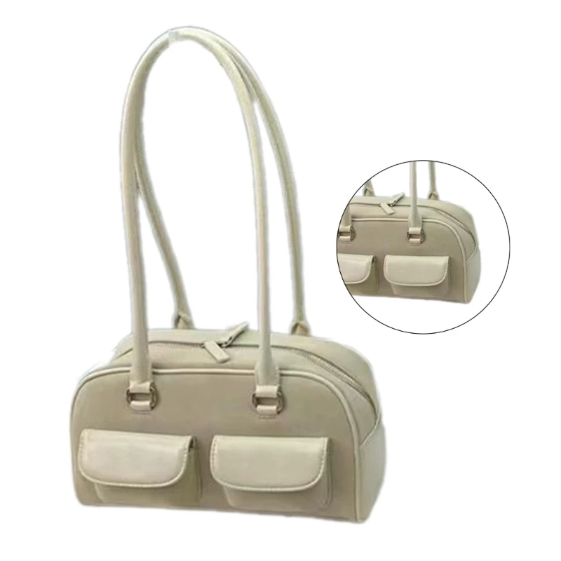 Durable PU Leather Shoulder Bag with Underarm Bags Vintage Handbag Great for Sports Lovers
