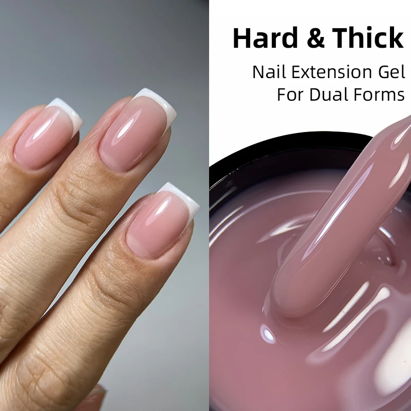 MSHARE 50g Pink Builder Nail Gel for Nails Extension Cover White Purple High Density Self-Leveling Hard Gel French Nail Art 50ml